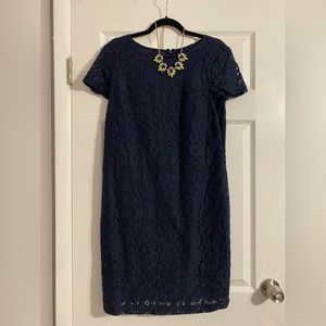 Banana Republic Navy Lace Dress!! Necklace included